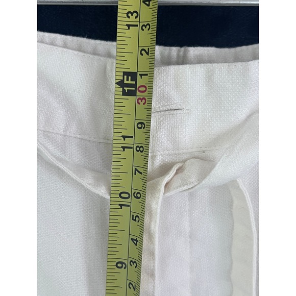 Claiborne White Linen Blend Casual Pants Drawstring Waist Medium Casual Medium - Picture 6 of 11